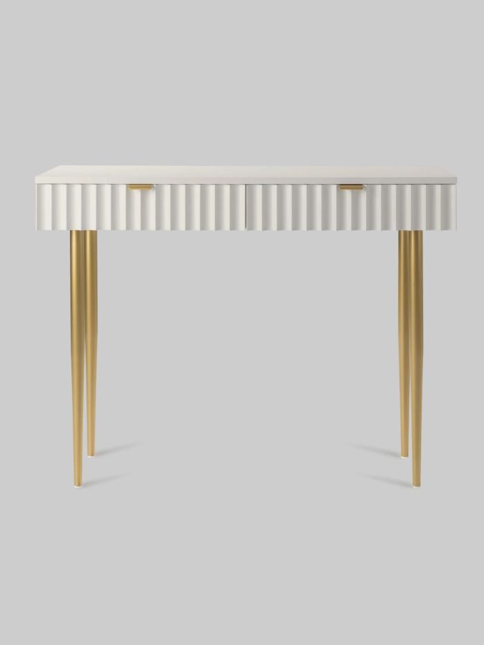 Konsolė/kosmetinis stalas Glam, smėlio/auksinė - Image 1