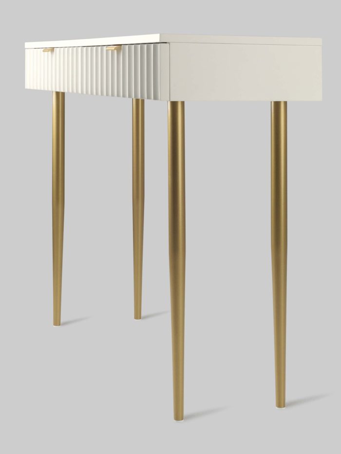 Konsolė/kosmetinis stalas Glam, smėlio/auksinė - Image 14