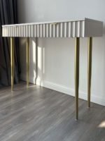 Konsolė/kosmetinis stalas Glam, smėlio/auksinė - Image 10