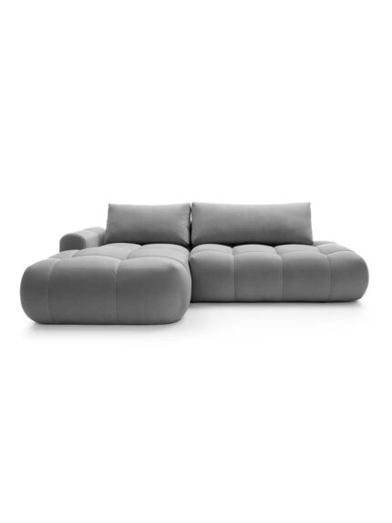 Kampinė sofa Bolu, pilkas veliūras