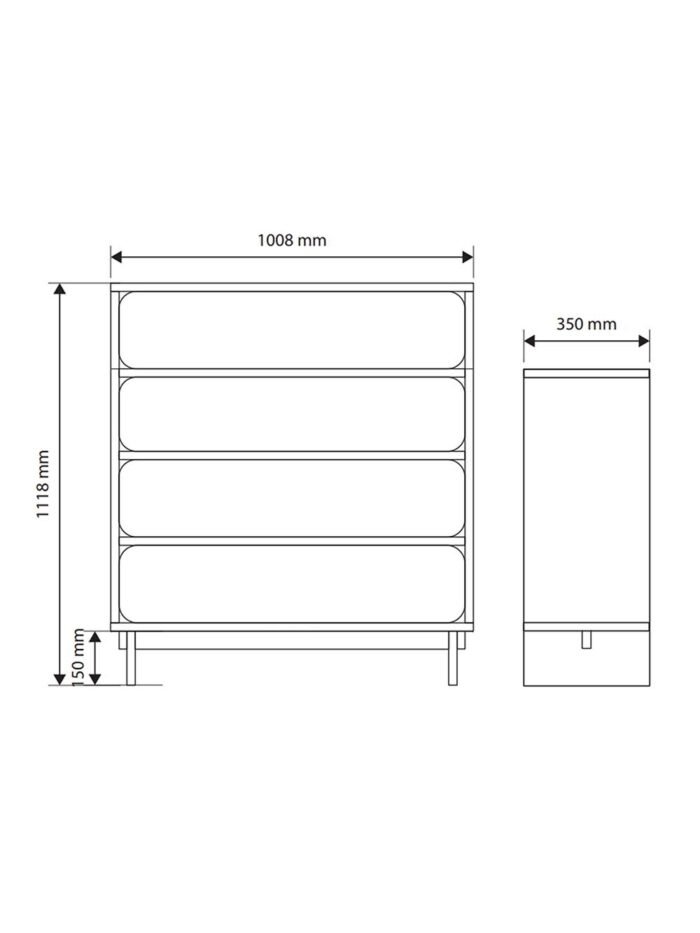 4 stalčių komoda Gazi, smėlio - Image 12