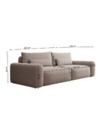 Trivietė sofa-lova Fabre, juoda, austas šenilas - Image 11