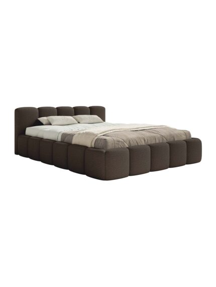 Dvigulė lova Capri-L su patalynės dėže, mocca ruda (boucle)