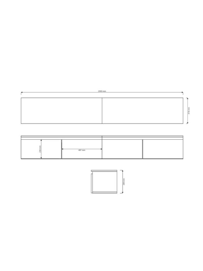 Pakabinama TV komoda Demi, 200 cm, riešuto - Image 7