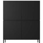 Aukšta komoda Demi, 100 cm, juoda