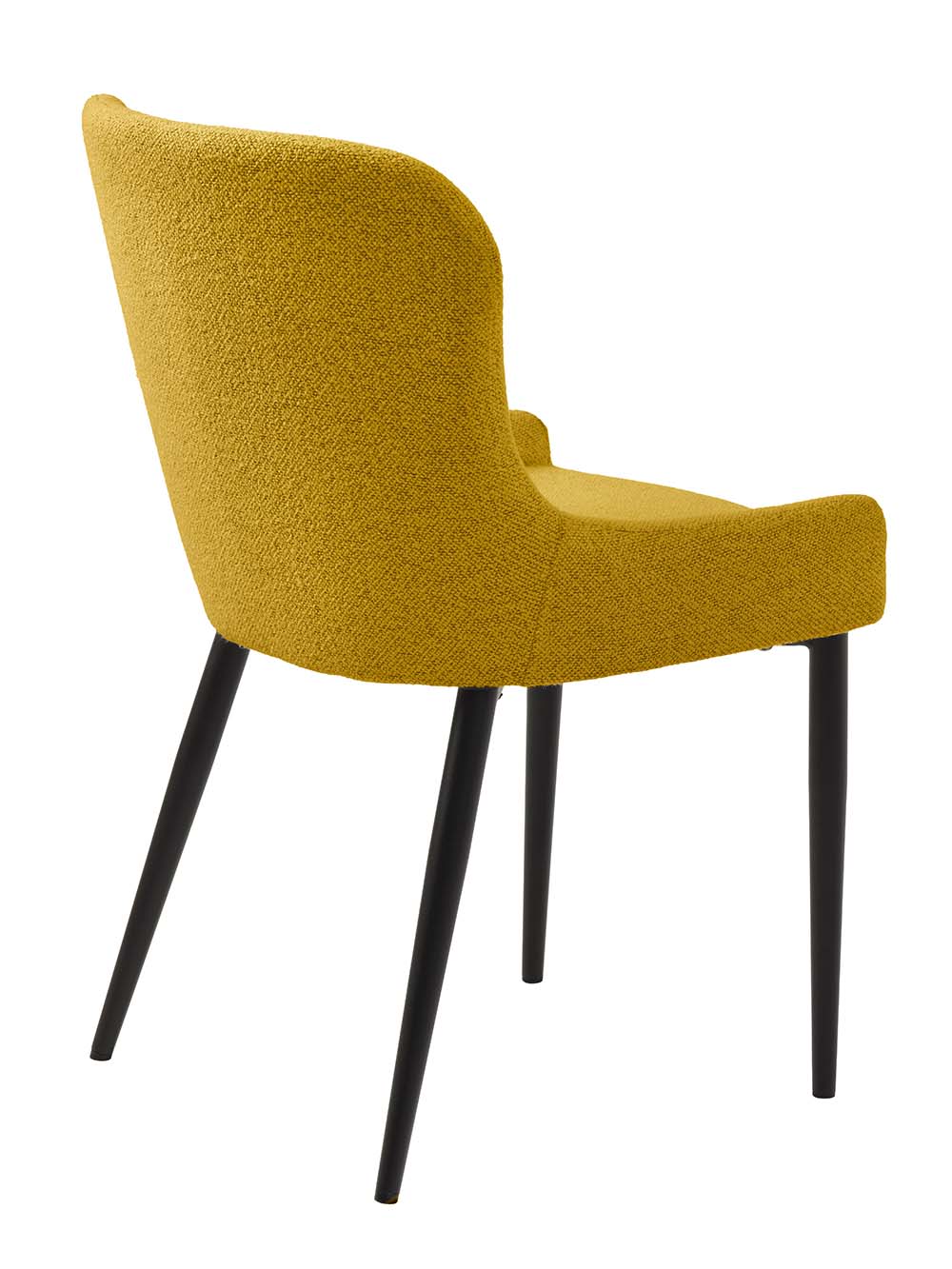 Valgomojo kėdė Nolia, garstyčių geltonas boucle, juodos kojelės4