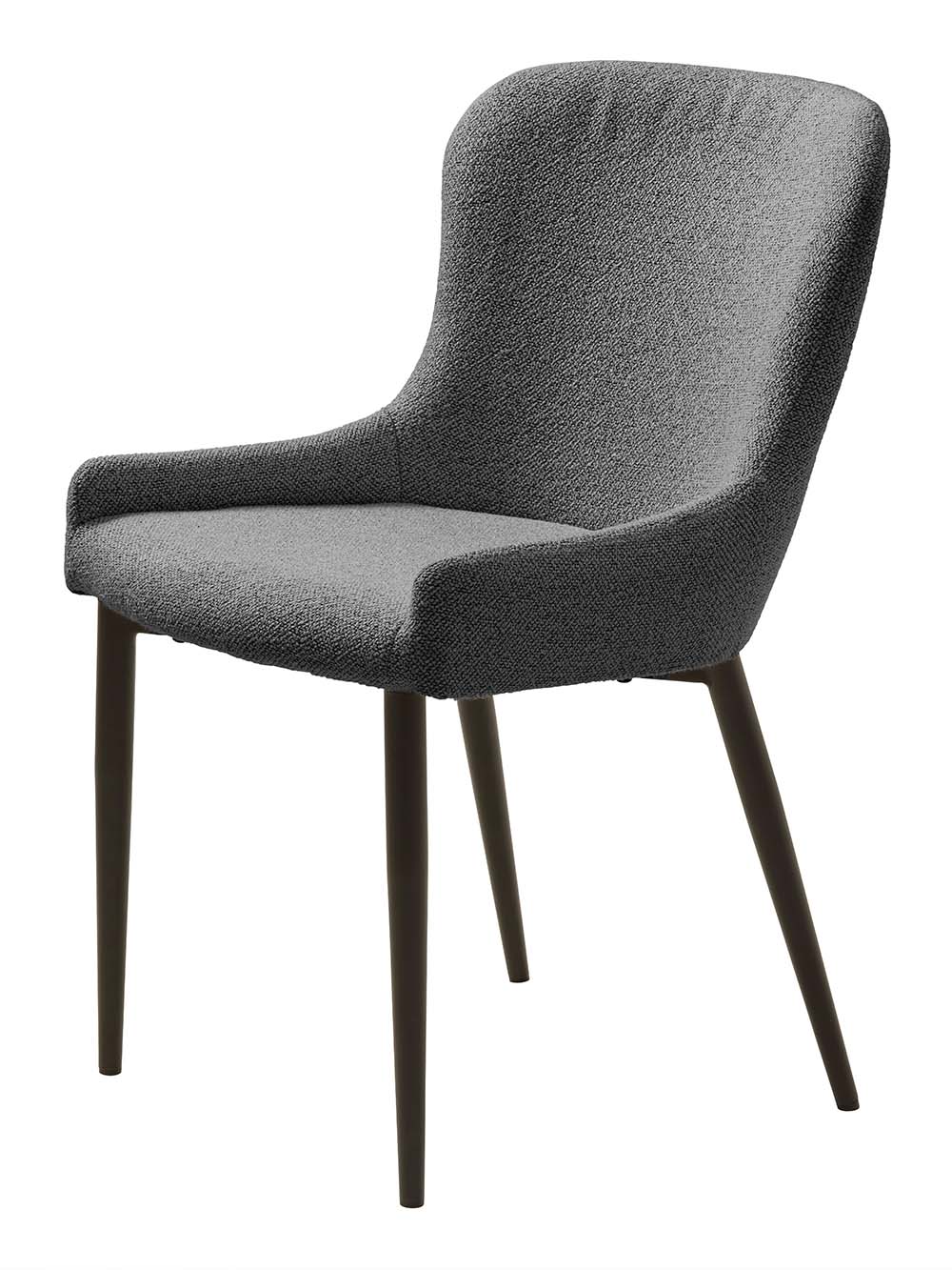 Valgomojo kėdė Nolia, tamsiai pilkas boucle, juodos kojelės1