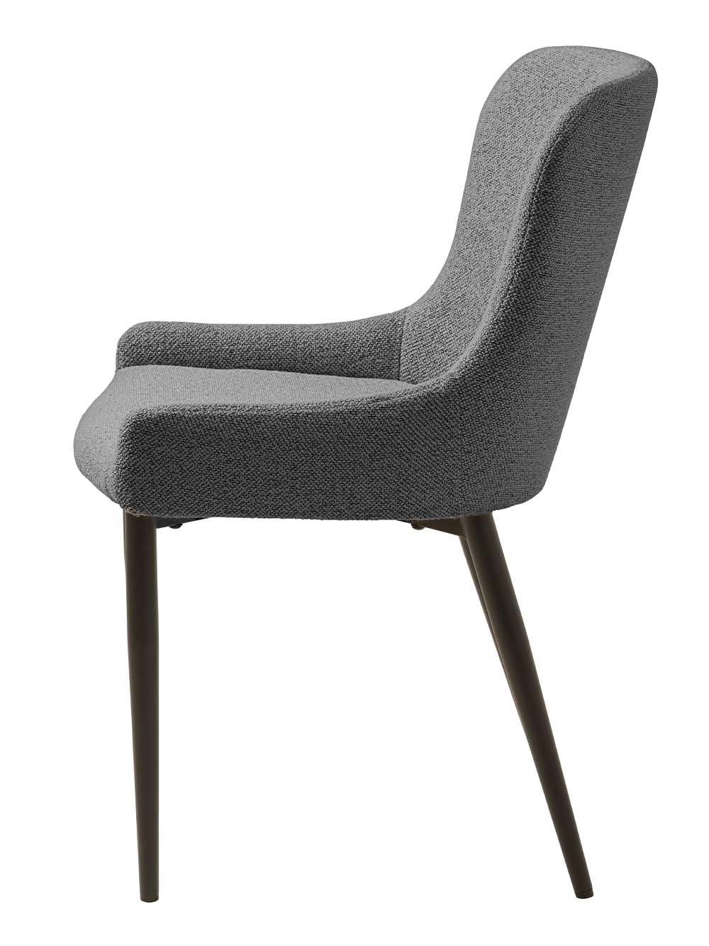 Valgomojo kėdė Nolia, tamsiai pilkas boucle, juodos kojelės2