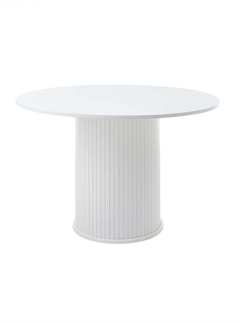 Apvalus valgomojo stalas Nala, 120 cm, baltas1