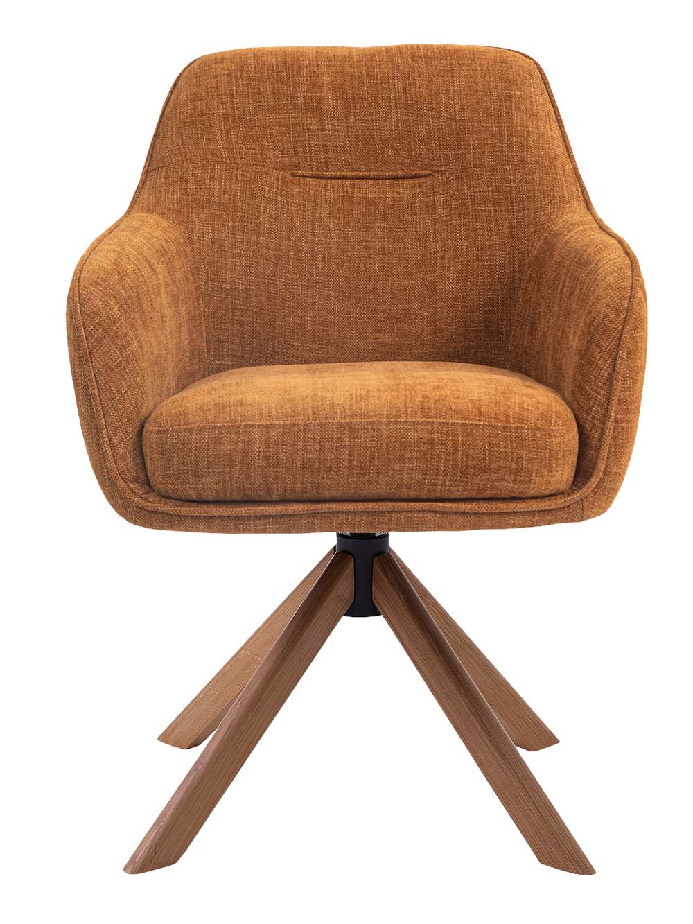 Pasukama valgomojo kėdė Zare, natūralaus ąžuolo.rudai oranžinė, šenilas2