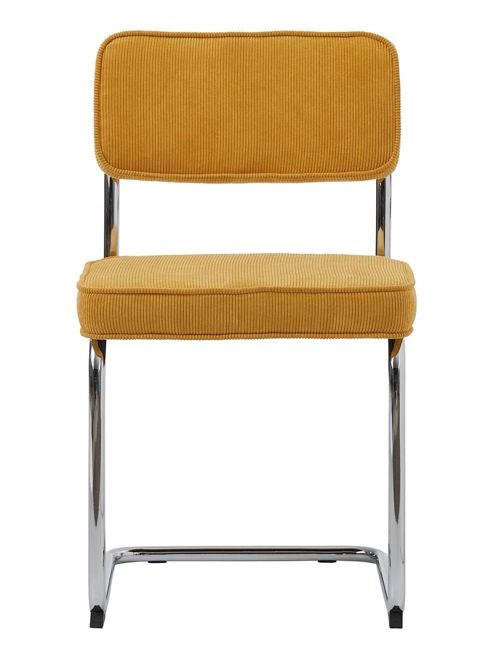 Valgomojo kėdė Ferin, chromo.geltona, velvetas2