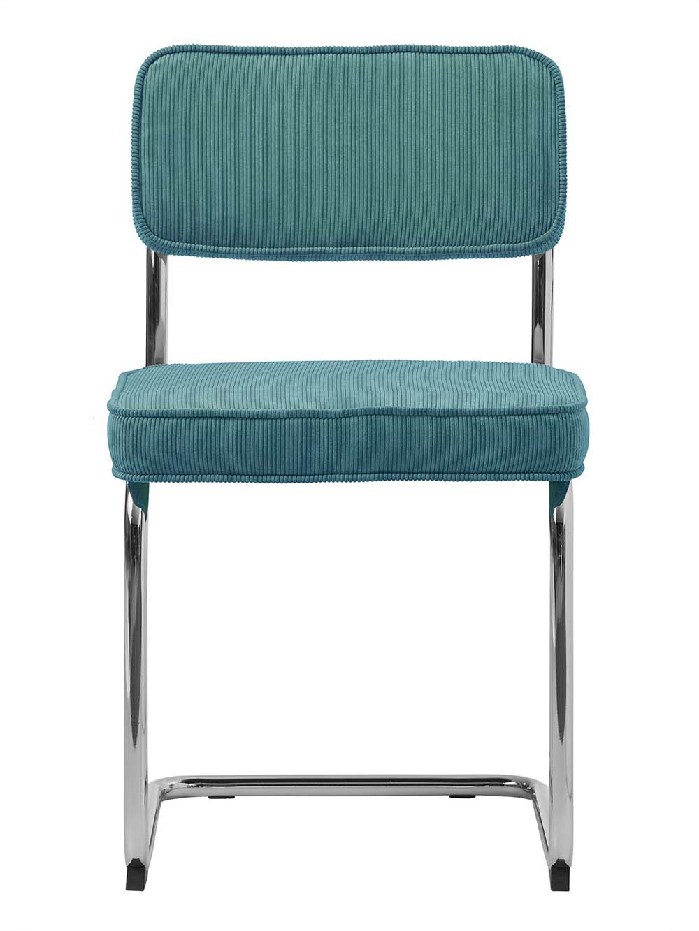 Valgomojo kėdė Ferin, chromo.turkio mėlyna, velvetas2