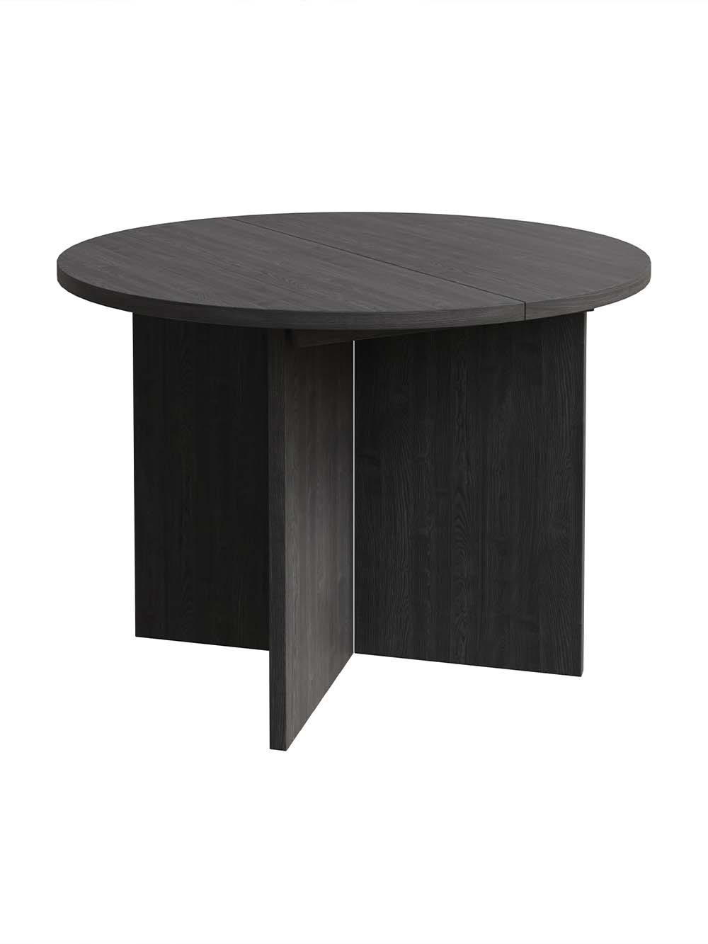 Apvalus prailginamas valgomojo stalas Heka, 110-190 cm, juodas uosis6