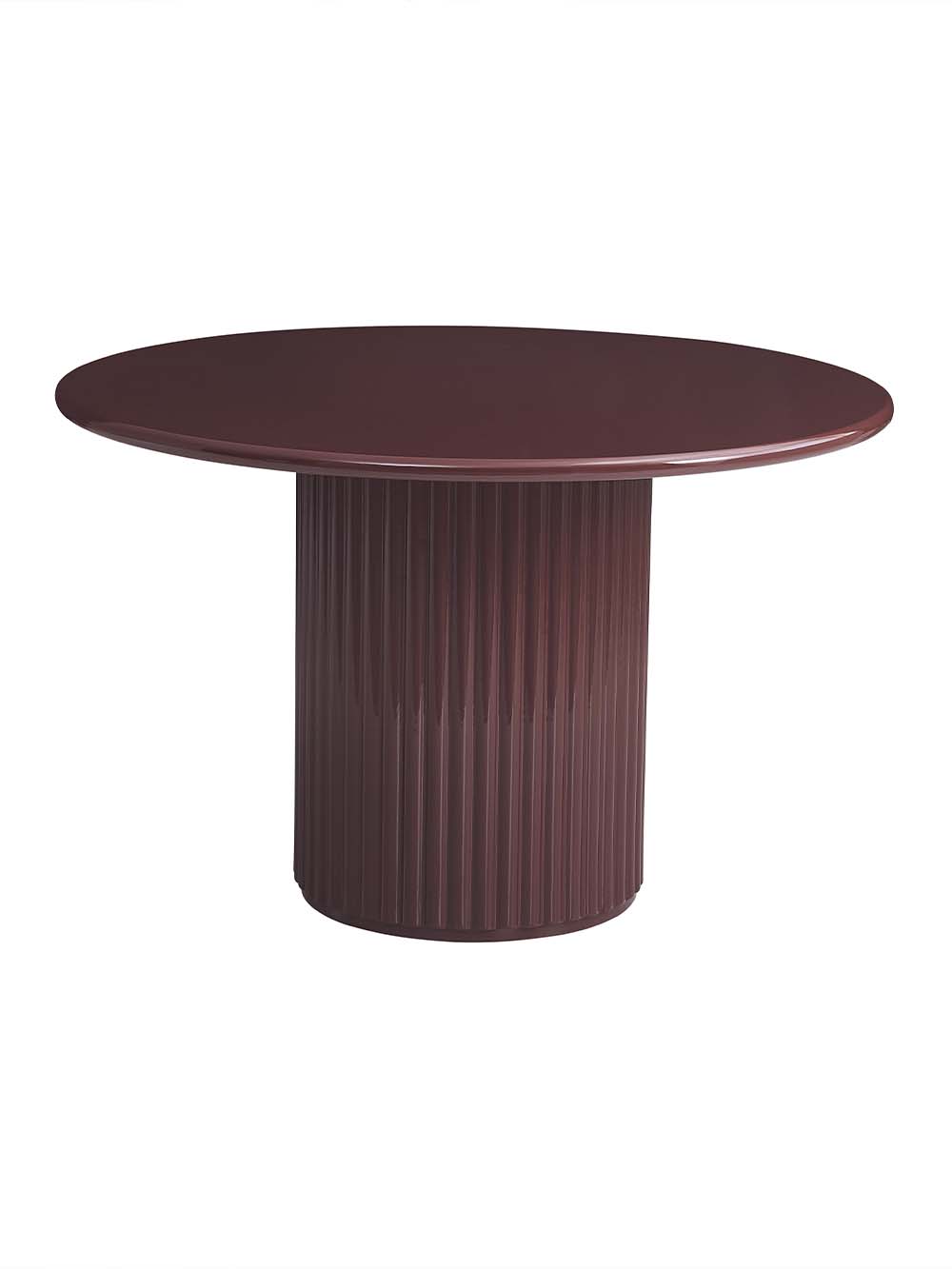 Apvalus valgomojo stalas Ferano, 120cm, rausvai rudas, blizgus paviršius