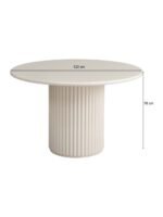 Apvalus valgomojo stalas Ferano, 120cm, rausvai rudas, blizgus paviršius - Image 9