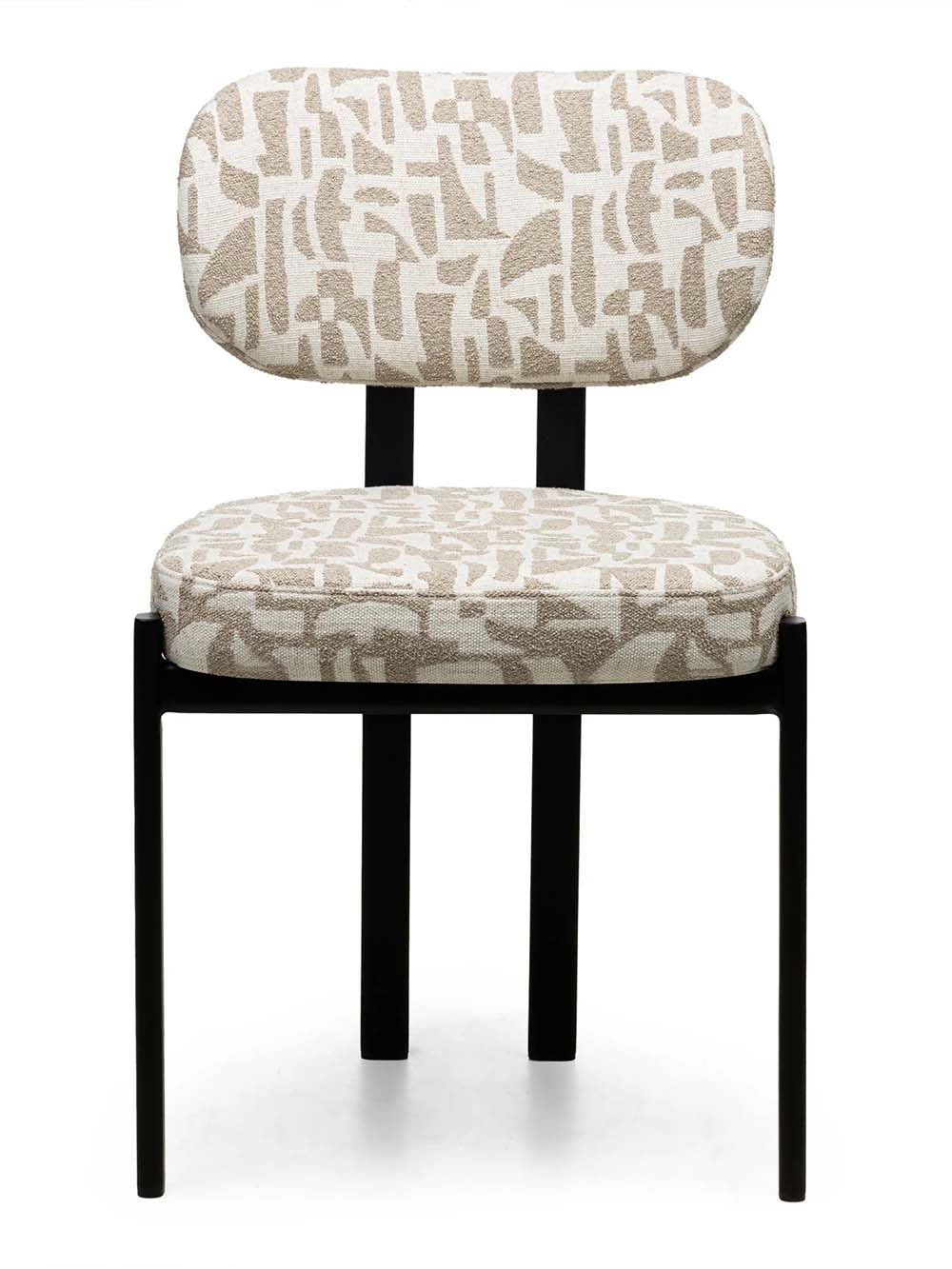 Valgomojo kėdė Kiren, juodakreminė su smėlio raštu7