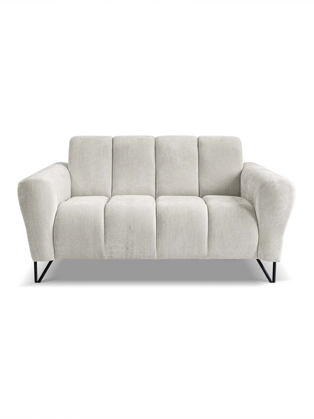 Dvivietė sofa Velore, juoda.kreminė, šenilas
