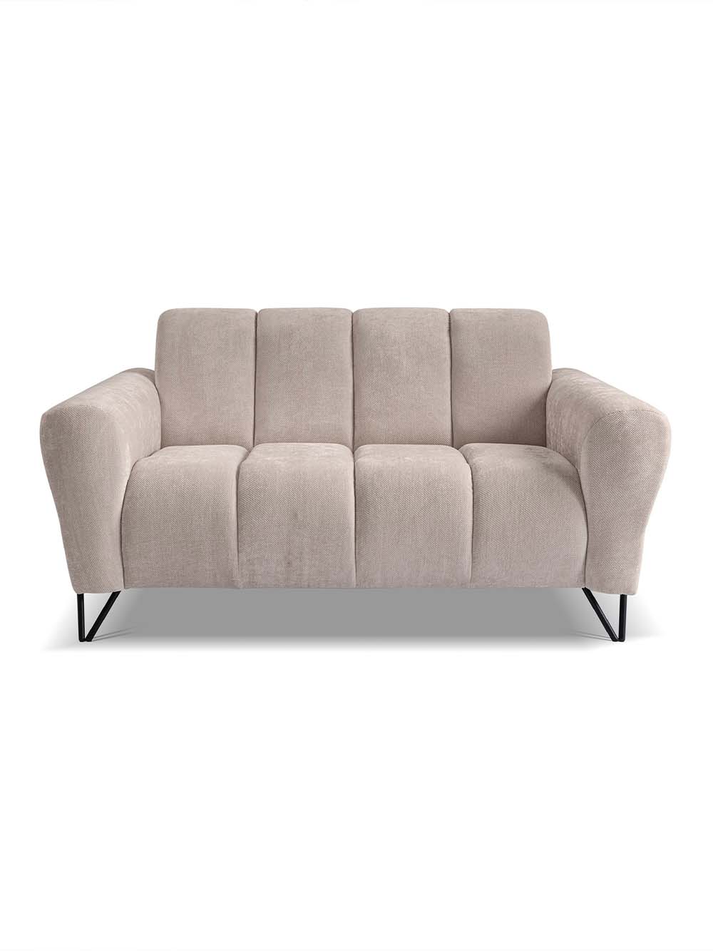 Dvivietė sofa Velore, juoda,smėlio, šenilas