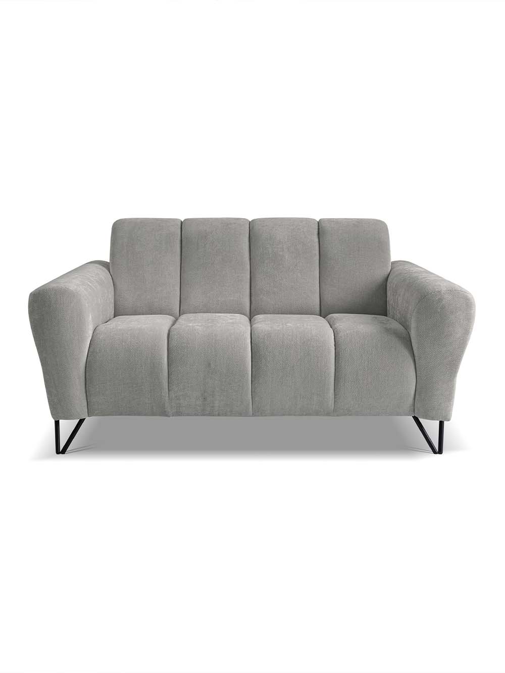 Dvivietė sofa Velore, juoda,šviesiai pilka, šenilas