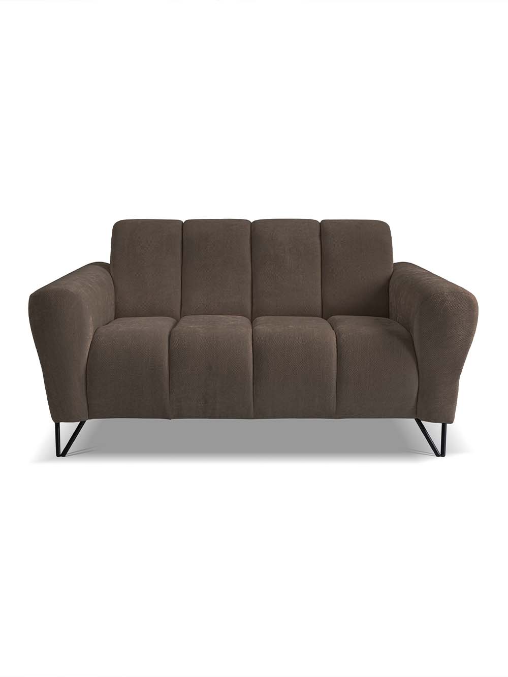 Dvivietė sofa Velori, juoda.ruda, šenilas