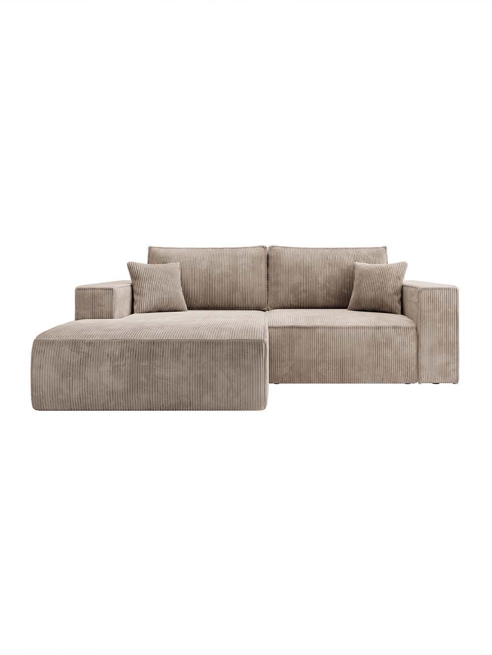Kampinė sofa Amigo-mini, smėlio, velvetas