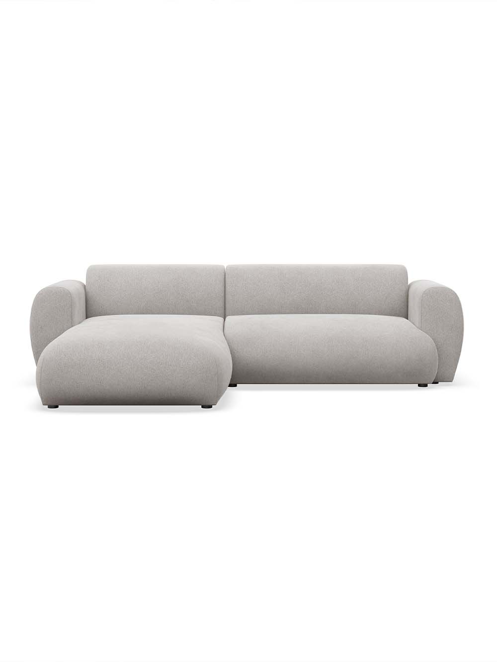 Kampinė sofa Emba, šviesiai pilka, šenilas