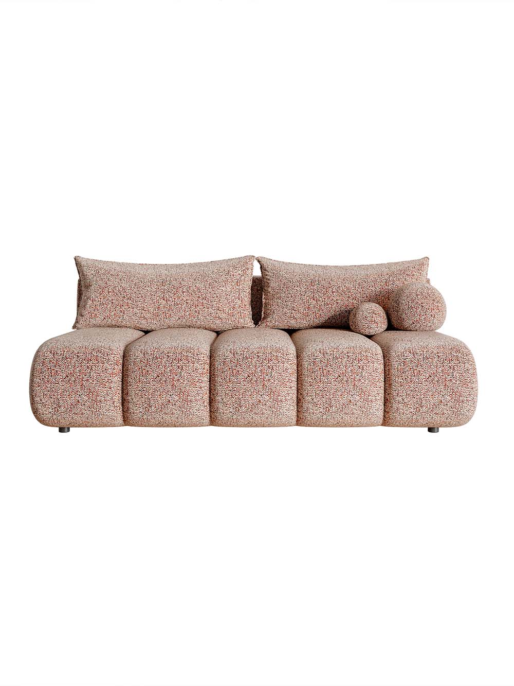 Trivietė sofa Prive, smėlio terakotos, pintinis audinys