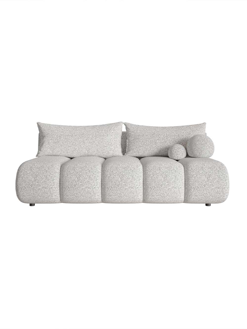 Trivietė sofa Prive, šviesiai pilka, pintas audinys