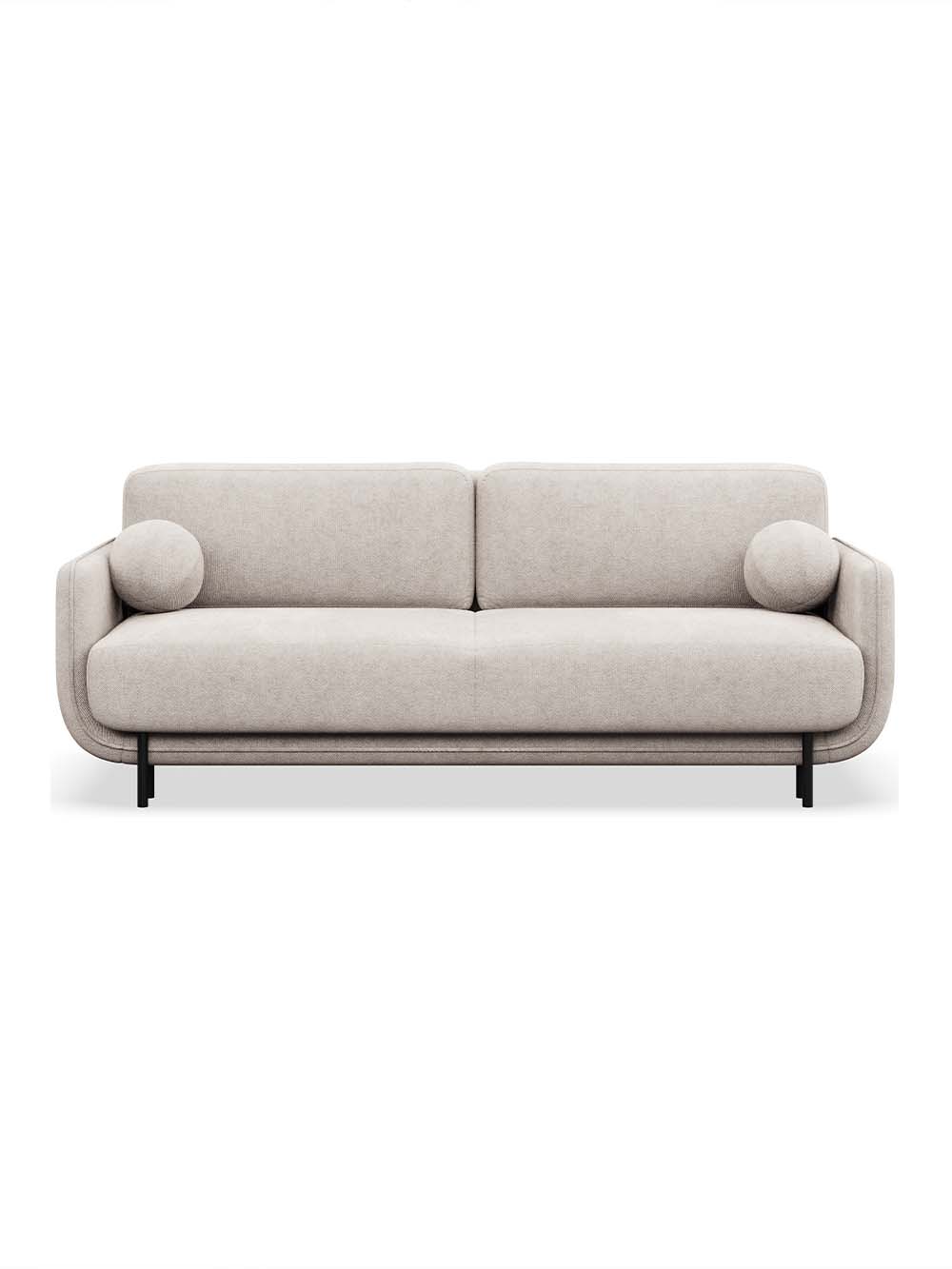 Trivietė sofa Songo, šviesaus smėlio, pintas audinys