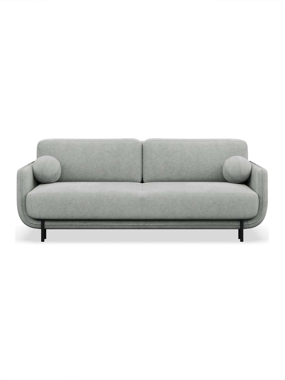 Trivietė sofa Songo, šviesiai pilka, pintas audinys