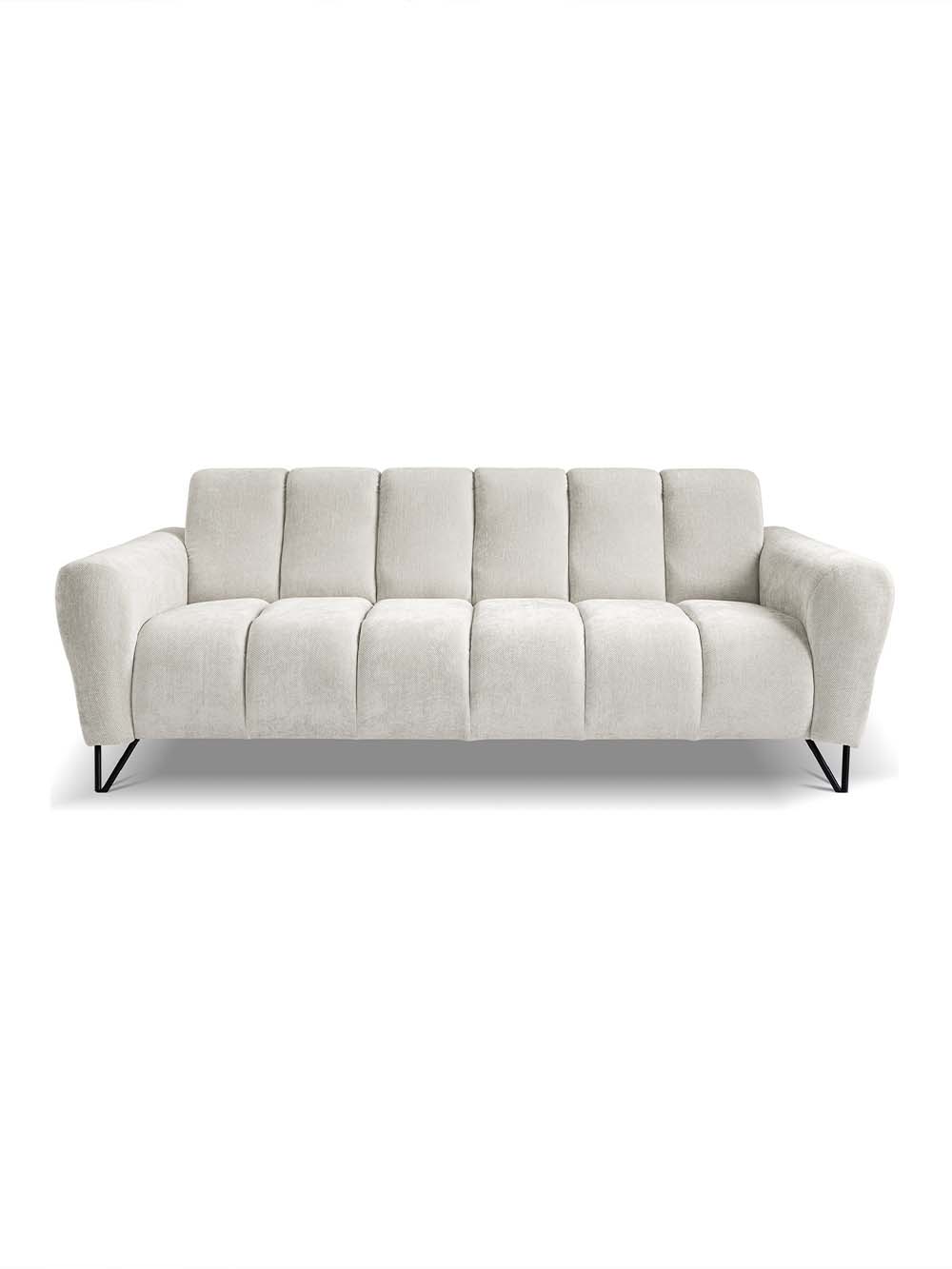 Trivietė sofa Velore, juoda.kreminė, šenilas