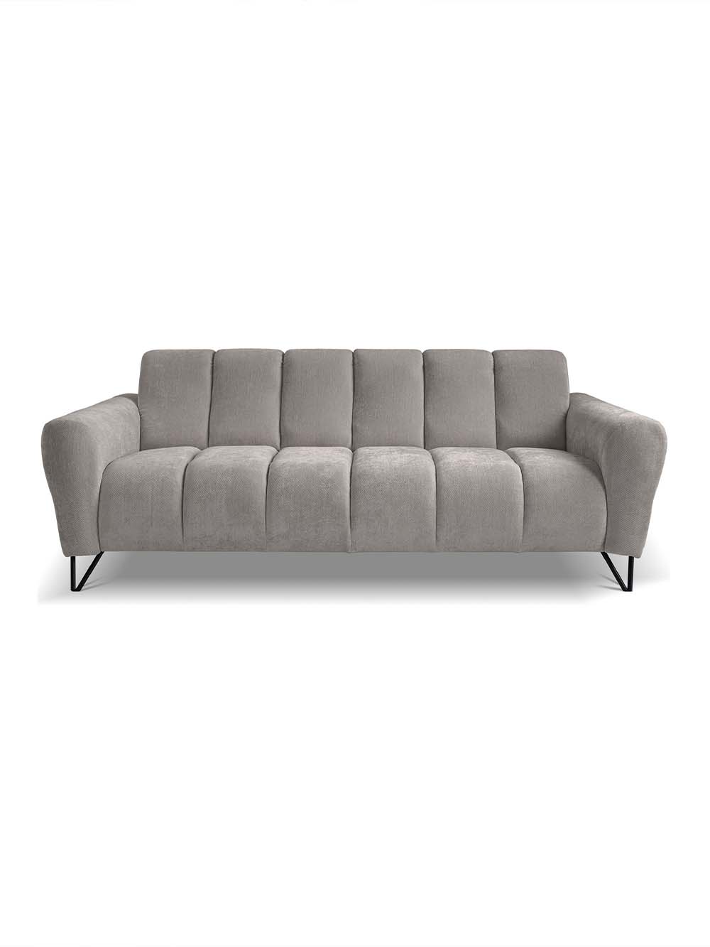 Trivietė sofa Velore, juoda.pilko smėlio, šenilas