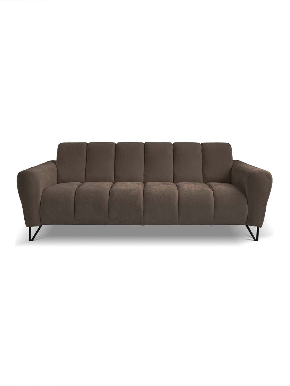 Trivietė sofa Velori, juoda.ruda, šenilas1