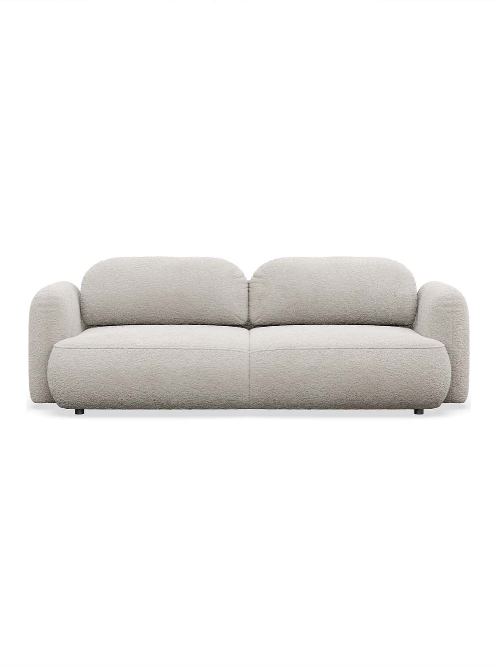 Trivietė sofa-lova Beluna, šviesaus smėlio, boucle