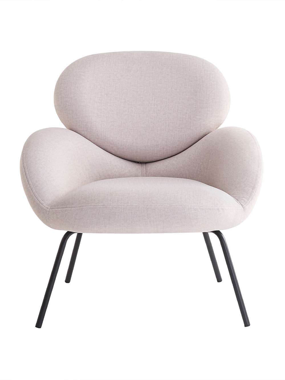 Fotelis Sorel, juoda.šviesaus smėlio, veliūras