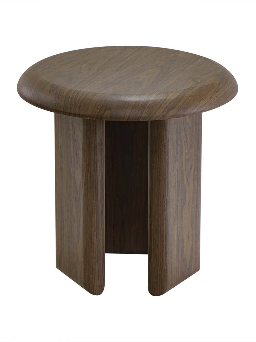 Apvalus šoninis staliukas Luro, 50 cm, tamsaus riešuto