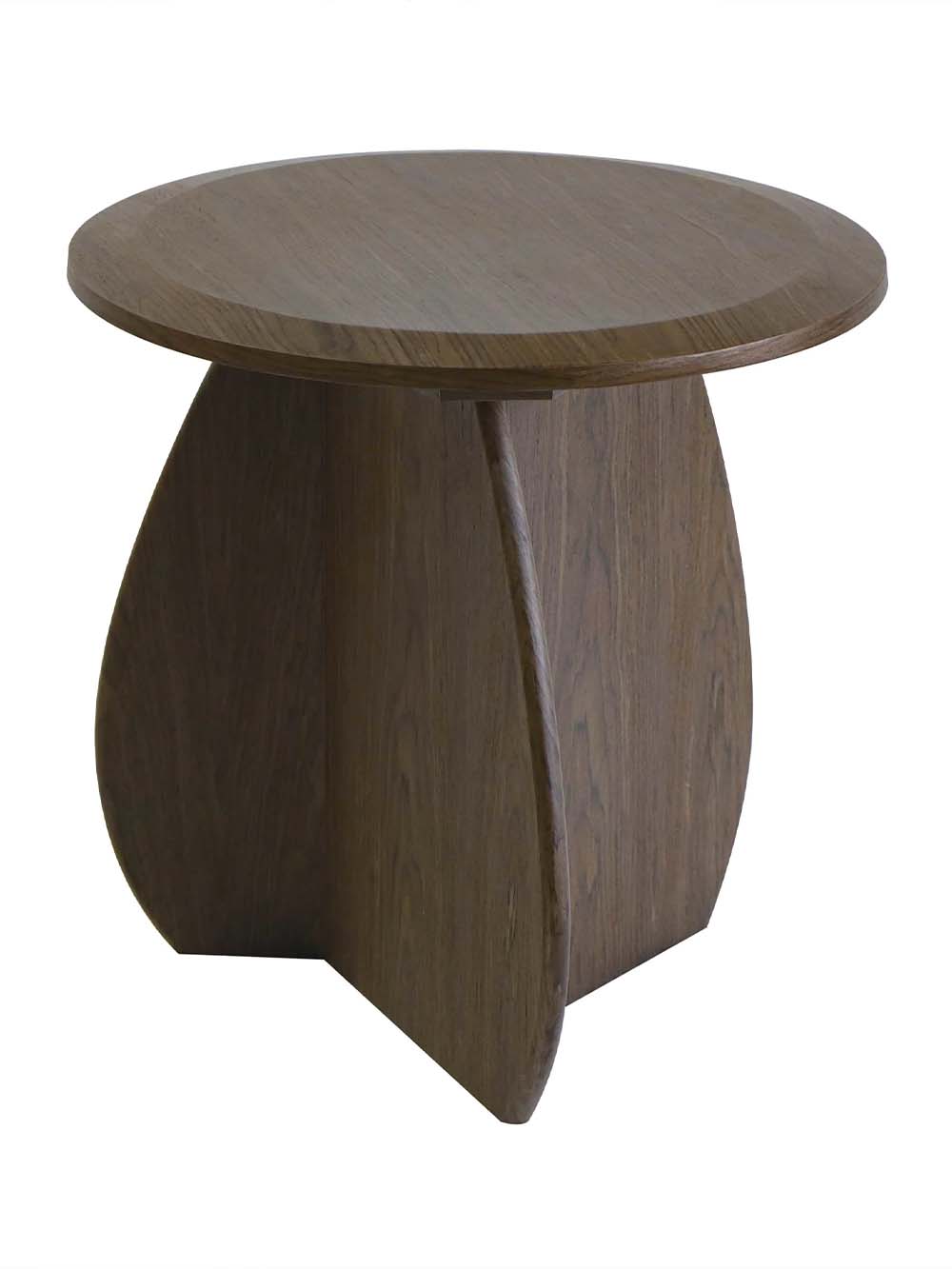 Apvalus šoninis staliukas Vero, 50 cm, tamsaus riešuto