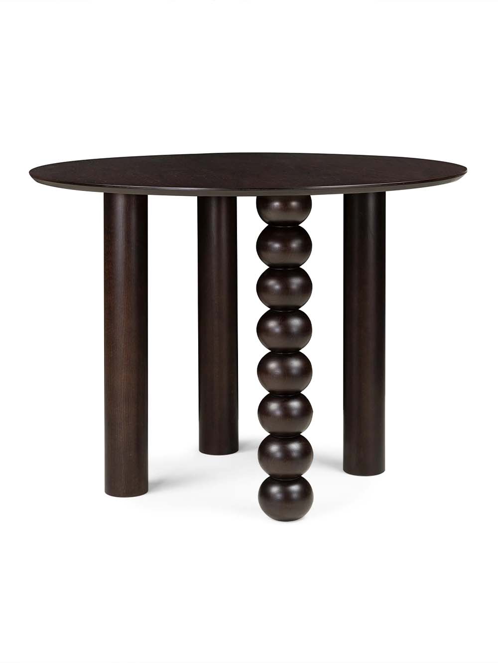 Apvalus valgomojo stalas Olvia, 100 cm, riešutmedžio1