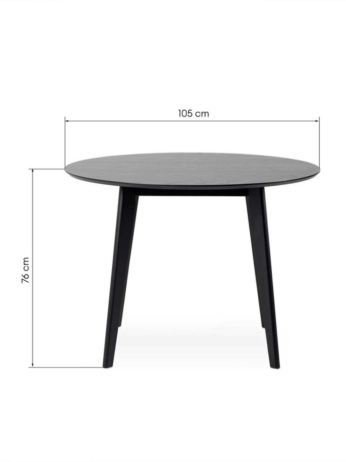 Apvalus valgomojo stalas Roxy, 105 cm, juoda - Image 10