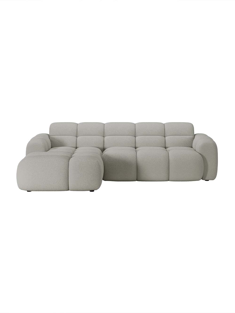 Kampinė sofa Veneto, pilko smėlio, pliušas