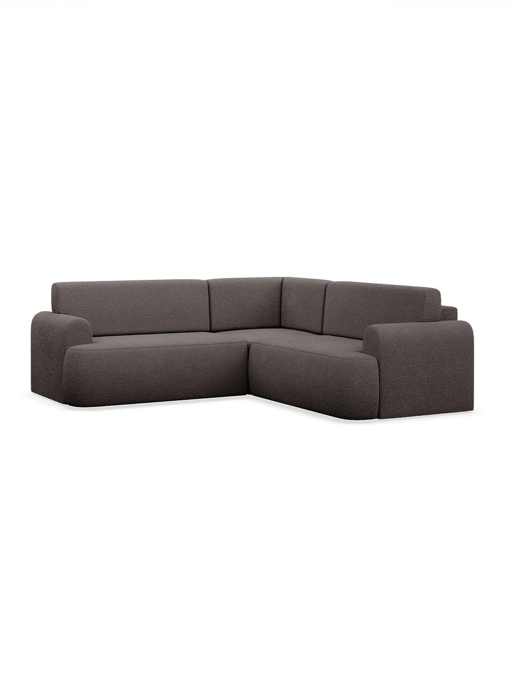 Kampinė sofa Verona, tamsiai ruda, pliušas3