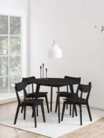 Apvalus valgomojo stalas Roxy, 105 cm, juoda - Image 2
