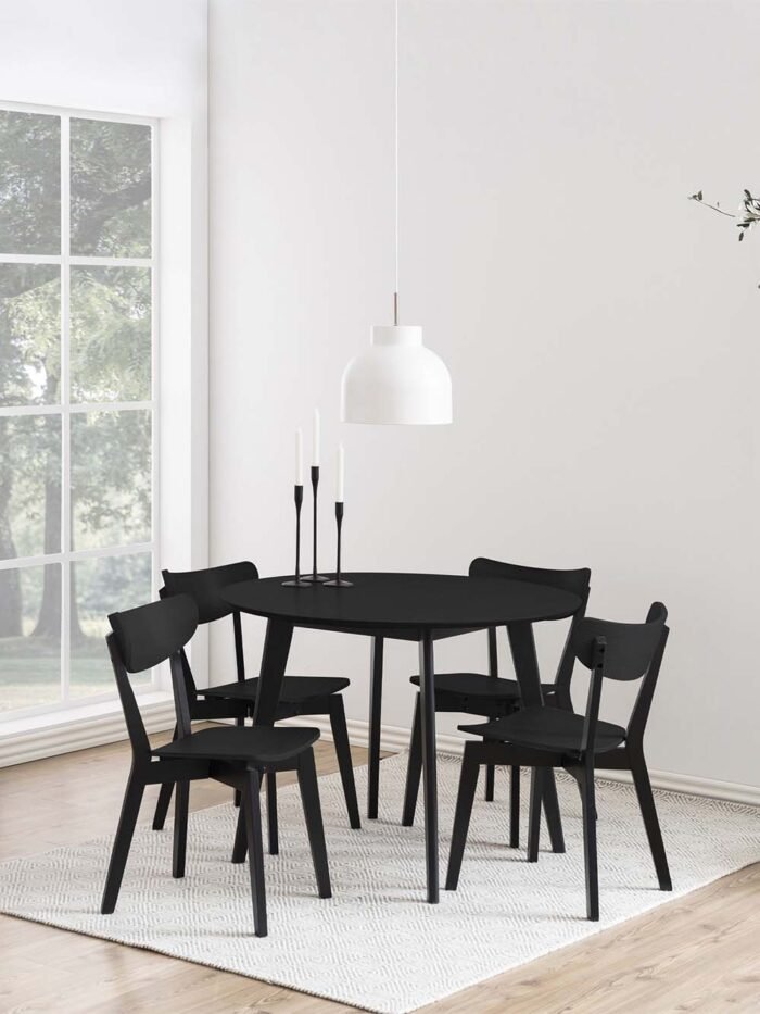 Apvalus valgomojo stalas Roxy, 105 cm, juoda - Image 2