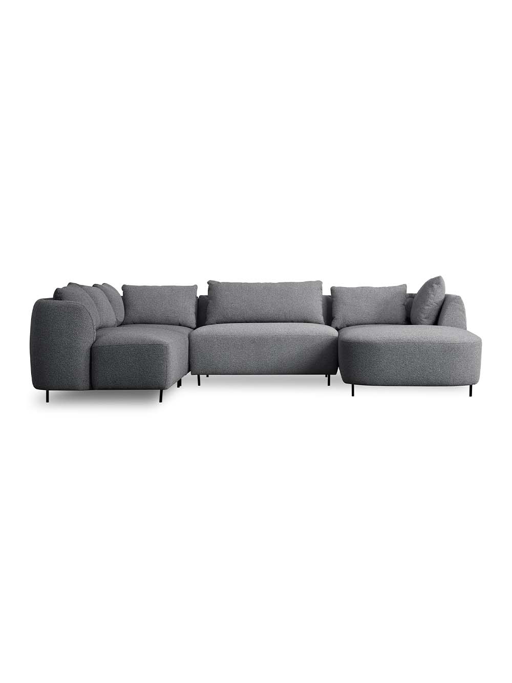 Modulinė U formos sofa Enna, pilka, boucle