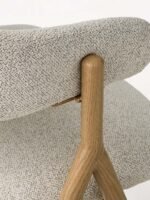 Valgomojo kėdė France, natūralios medienos/ pieno balta, boucle - Image 8